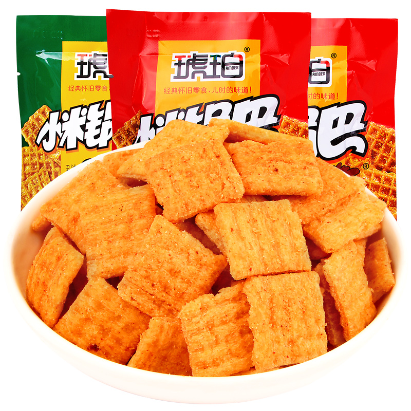 琥珀小米锅巴小袋装22g*80包整箱好吃不贵的零食小吃休闲食品小包